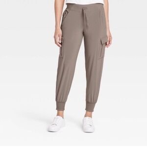 Taupe Cargo Joggers Size M | Lightweight Utility Pants w/ Pockets